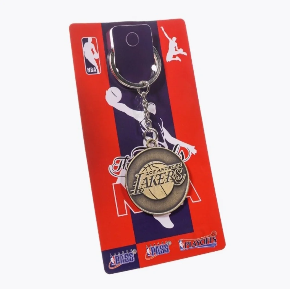 NBA Los Angeles Lakers Basketball Metal Gold Keychain NEW Lebron James